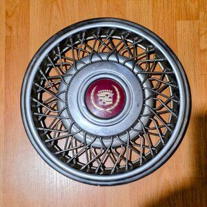 Vintage Cadillac Wire Hubcap Wall Decor 15” OEM 1980s
